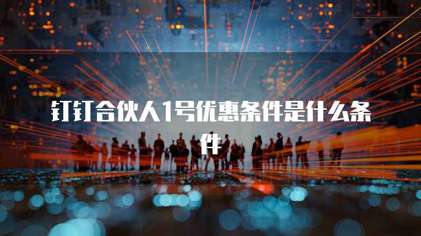 钉钉合伙人1号优惠条件是什么条件