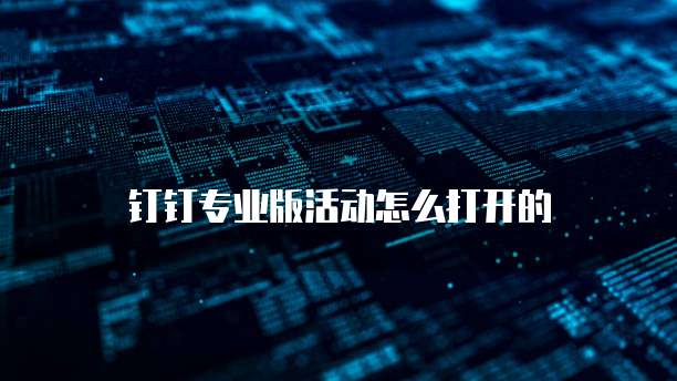 钉钉专业版活动怎么打开的