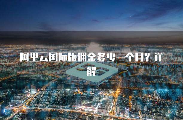 阿里云国际版佣金多少一个月?详解