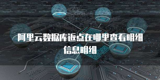 阿里云数据库返点在哪里查看明细信息明细