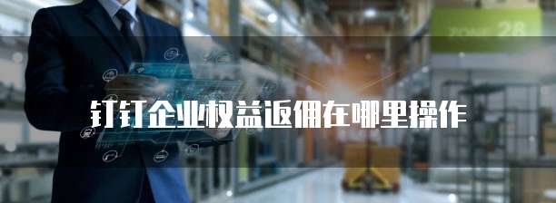 钉钉企业权益返佣在哪里操作