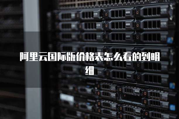阿里云国际版价格表怎么看的到明细