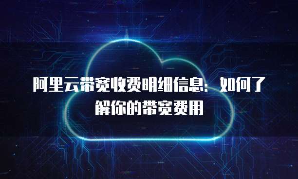 阿里云带宽收费明细信息:如何了解你的带宽费用