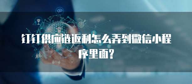 钉钉供应链返利怎么弄到微信小程序里面?