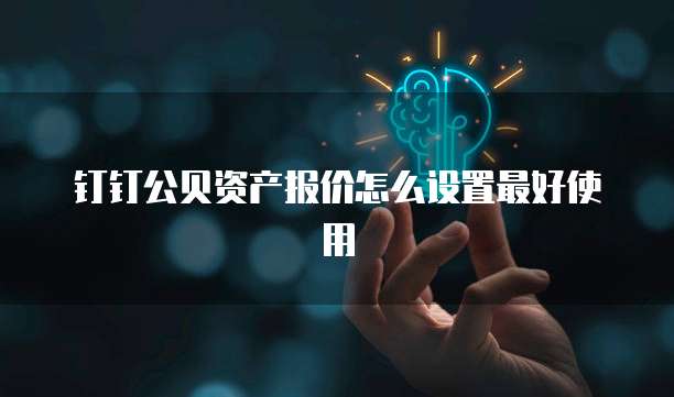 钉钉公贝资产报价怎么设置最好使用
