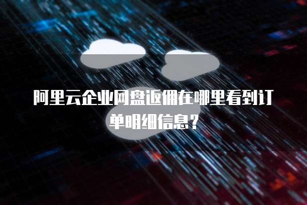 阿里云企业网盘返佣在哪里看到订单明细信息?