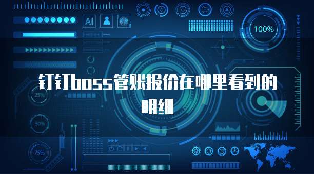 钉钉boss管账报价在哪里看到的明细