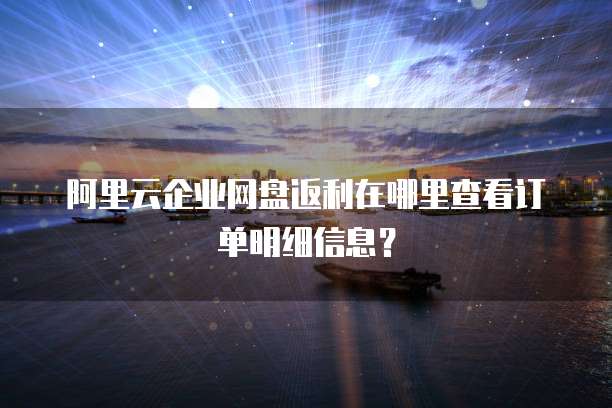 阿里云企业网盘返利在哪里查看订单明细信息?