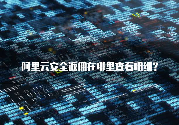阿里云安全返佣在哪里查看明细?