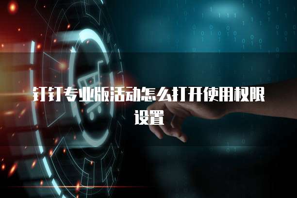 钉钉专业版活动怎么打开使用权限设置