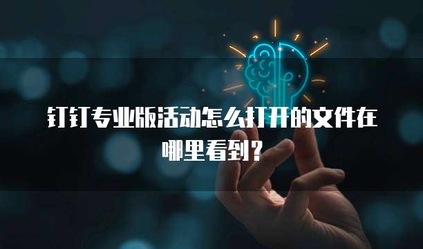 钉钉专业版活动怎么打开的文件在哪里看到?