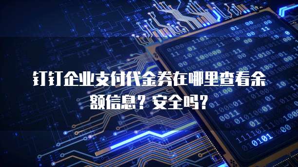 钉钉企业支付代金券在哪里查看余额信息?安全吗?
