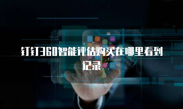 钉钉360智能评估购买在哪里看到记录
