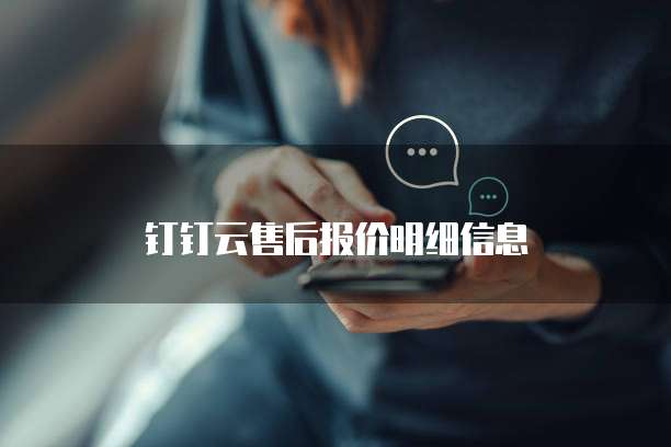 钉钉云售后报价明细信息