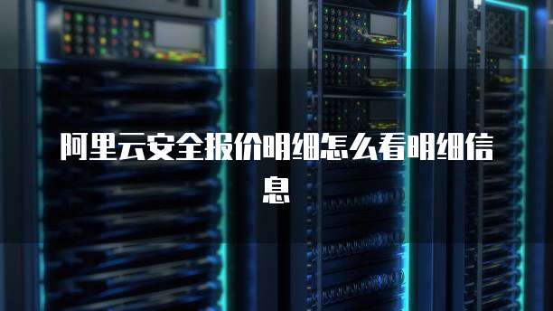 阿里云安全报价明细怎么看明细信息