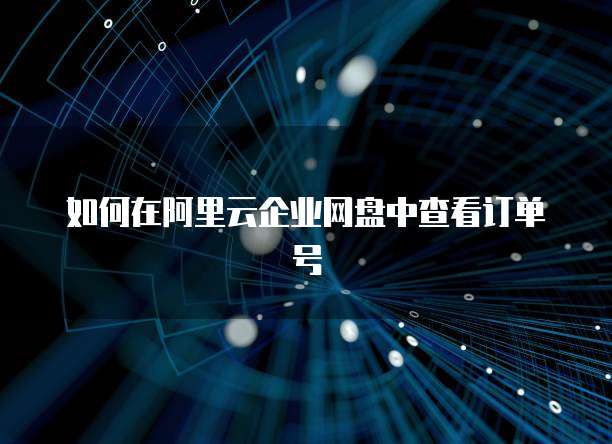 如何在阿里云企业网盘中查看订单号
