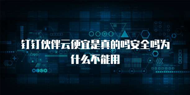 钉钉伙伴云便宜是真的吗安全吗为什么不能用