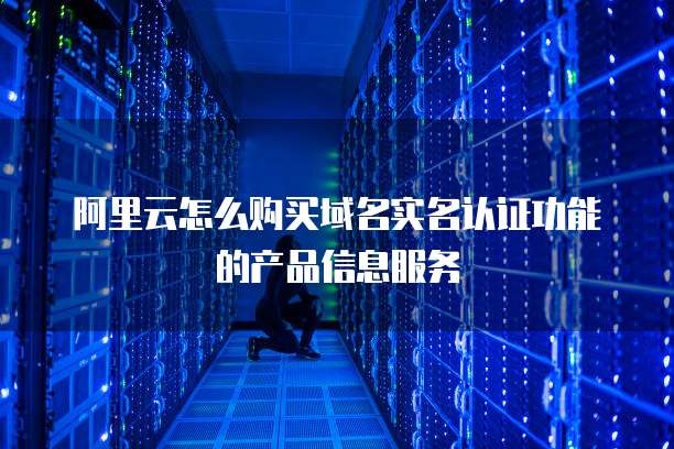 阿里云怎么购买域名实名认证功能的产品信息服务