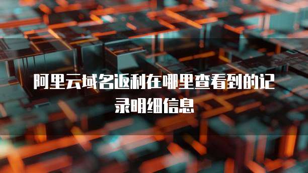 阿里云域名返利在哪里查看到的记录明细信息