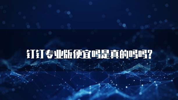 钉钉专业版便宜吗是真的吗吗?