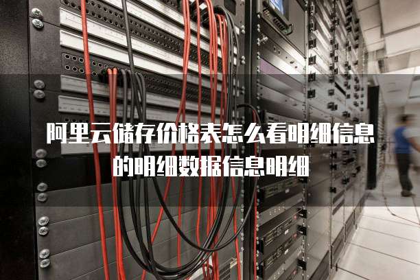 阿里云储存价格表怎么看明细信息的明细数据信息明细