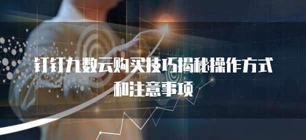 钉钉九数云购买技巧揭秘操作方式和注意事项