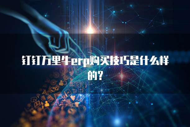 钉钉万里牛erp购买技巧是什么样的?