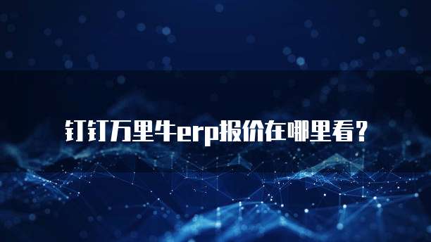 钉钉万里牛erp报价在哪里看？