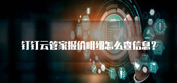钉钉云管家报价明细怎么查信息?