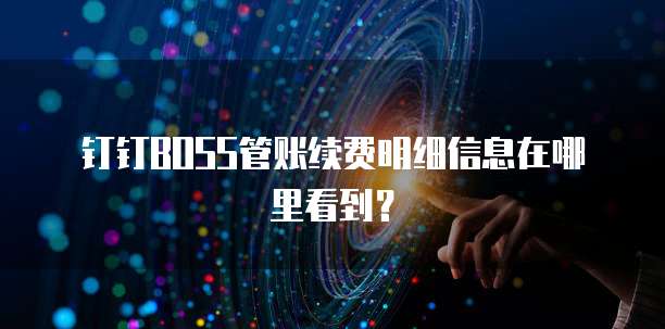 钉钉BOSS管账续费明细信息在哪里看到？
