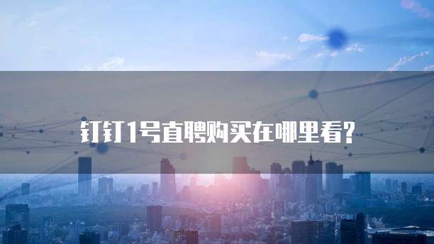 钉钉1号直聘购买在哪里看?