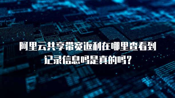 阿里云共享带宽返利在哪里查看到记录信息吗是真的吗?