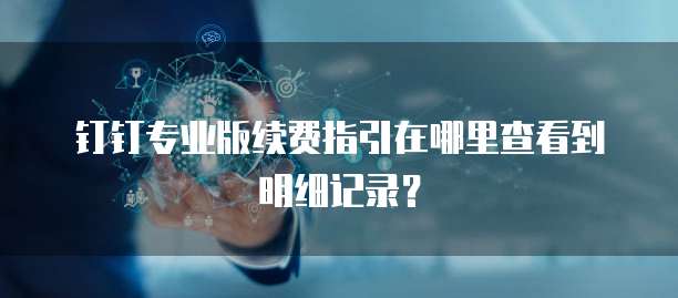 钉钉专业版续费指引在哪里查看到明细记录?