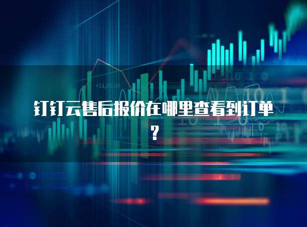 钉钉云售后报价在哪里查看到订单?