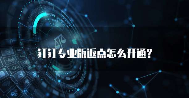 钉钉专业版返点怎么开通?