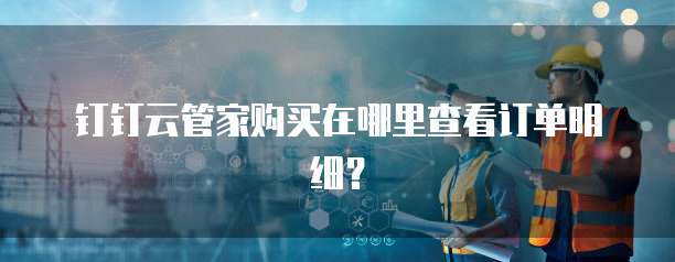 钉钉云管家购买在哪里查看订单明细?