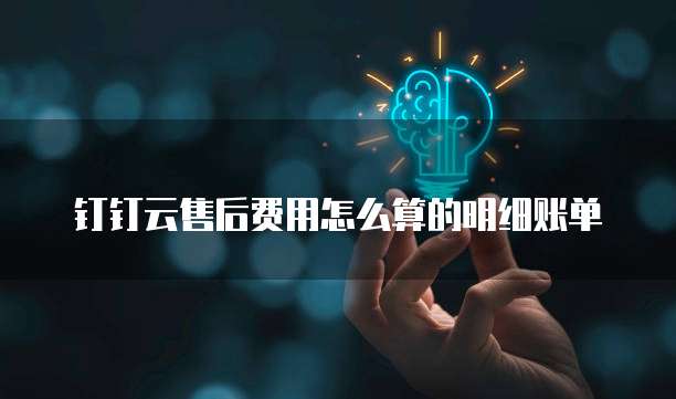 钉钉云售后费用怎么算的明细账单