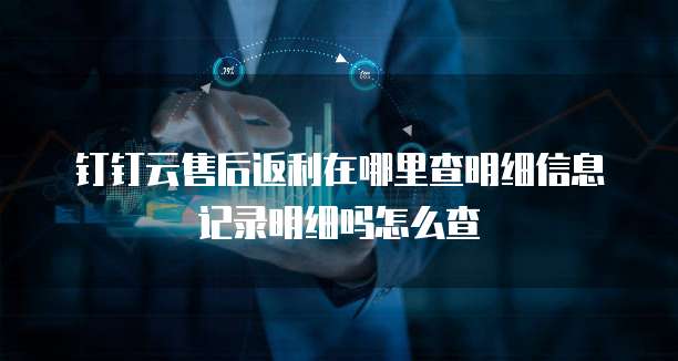 钉钉云售后返利在哪里查明细信息记录明细吗怎么查