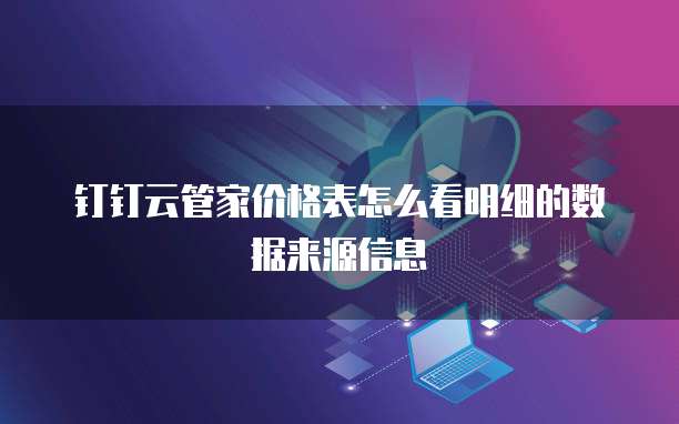 钉钉云管家价格表怎么看明细的数据来源信息