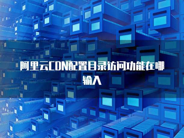 阿里云CDN配置目录访问功能在哪输入