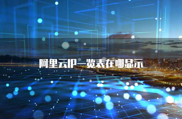 阿里云IP一览表在哪显示