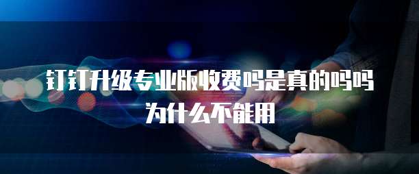 钉钉升级专业版收费吗是真的吗吗为什么不能用