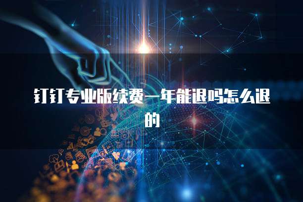 钉钉专业版续费一年能退吗怎么退的