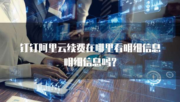 钉钉阿里云续费在哪里看明细信息明细信息吗?