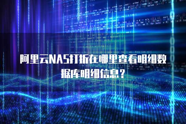阿里云NAS打折在哪里查看明细数据库明细信息?