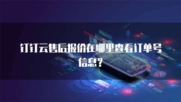 钉钉云售后报价在哪里查看订单号信息?