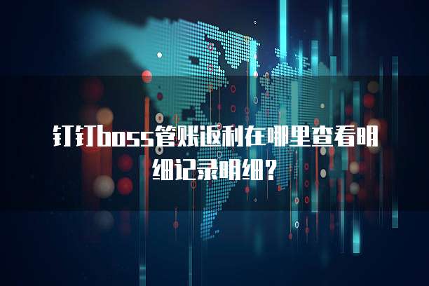 钉钉boss管账返利在哪里查看明细记录明细？