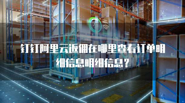钉钉阿里云返佣在哪里查看订单明细信息明细信息?