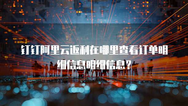 钉钉阿里云返利在哪里查看订单明细信息明细信息?