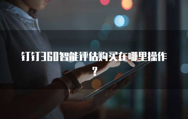 钉钉360智能评估购买在哪里操作?
